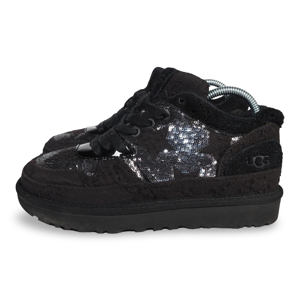 UGG Highland Sport Distressed Sequin Sneakers Black 1109631 Women's 5 - Picture 2 of 10